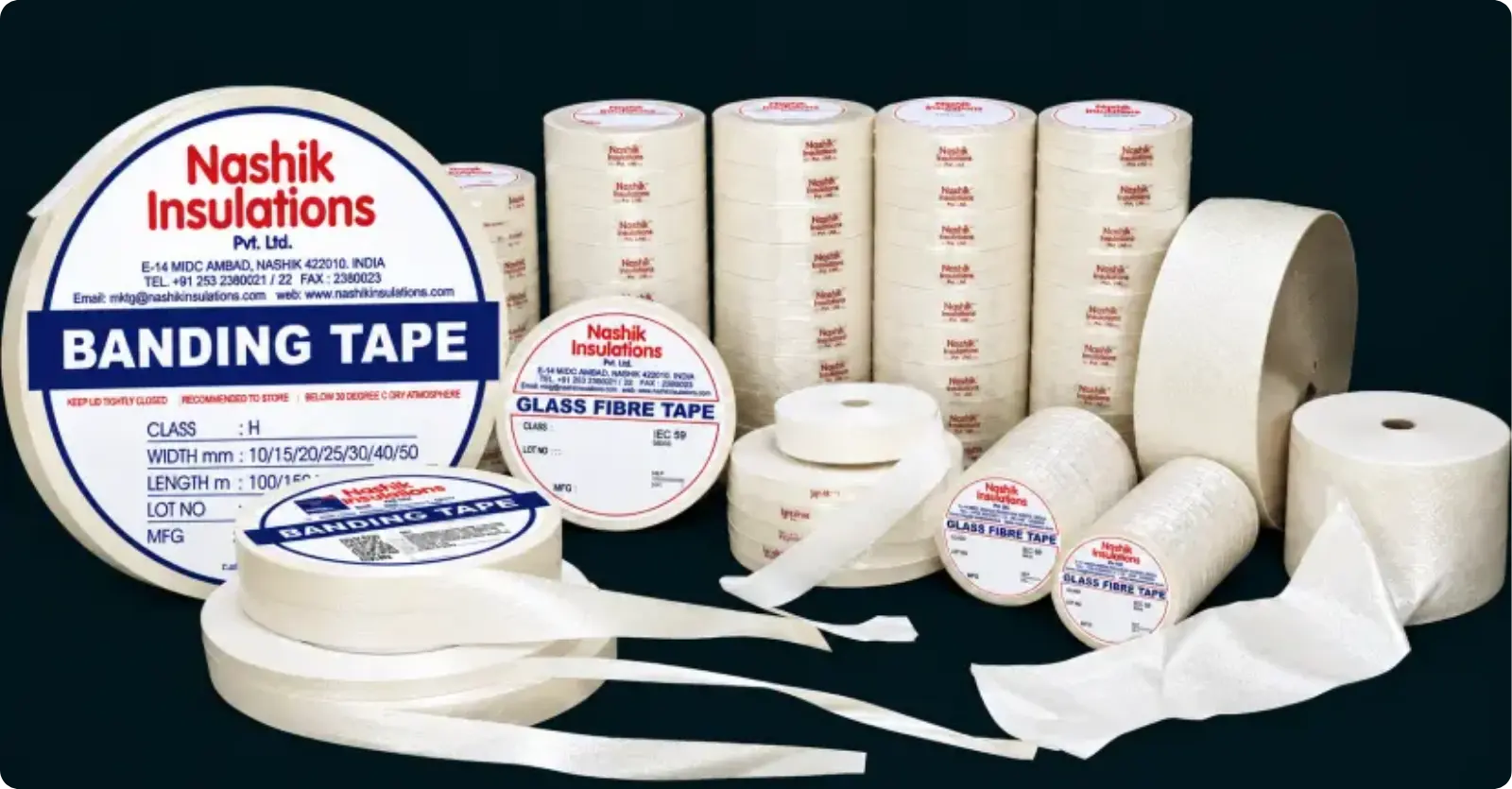 Nashik Insulations Resin Glass Banding Tape Rolls