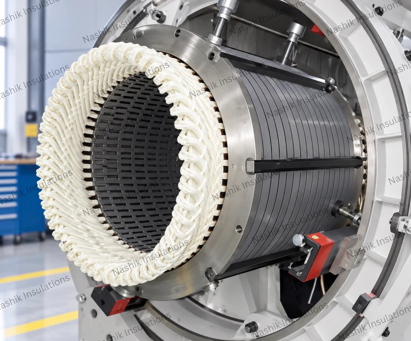 Stator Overhang Winding Insulation with Glass + Polyester Fiber Tape